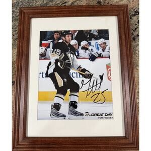 Maxime Talbot Signed Penguins Framed Photo 15x13 Autographed